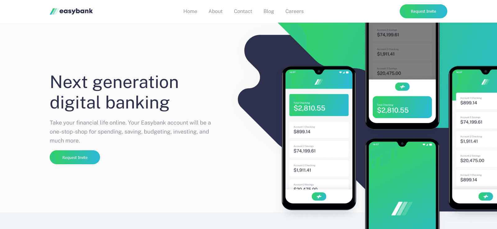 Easybank landing page